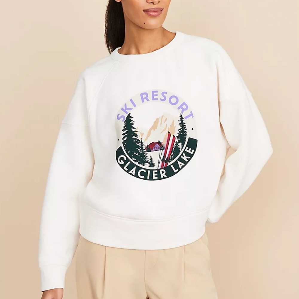 Lou & Grey White Fleece Sweatershirt